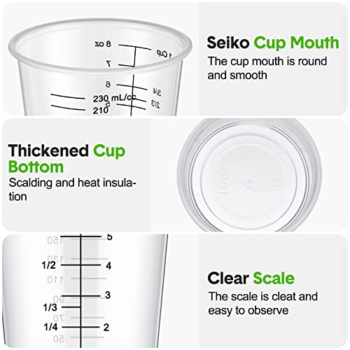 200 Count Disposable Measuring Cups For Resin 8 Oz Clear Plastic Epoxy Cups Reusable Multipurpose Stain Paint Liquid Mixing Cups For Cooking And Baking Supplies #TOP2
