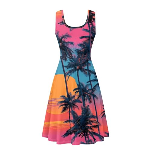 Image of Dreaweet Casual Sleeveless Dresses for Women Girls, Round Neck Tank Dresses with Pockets Summer Sundress Size XS-4XL
