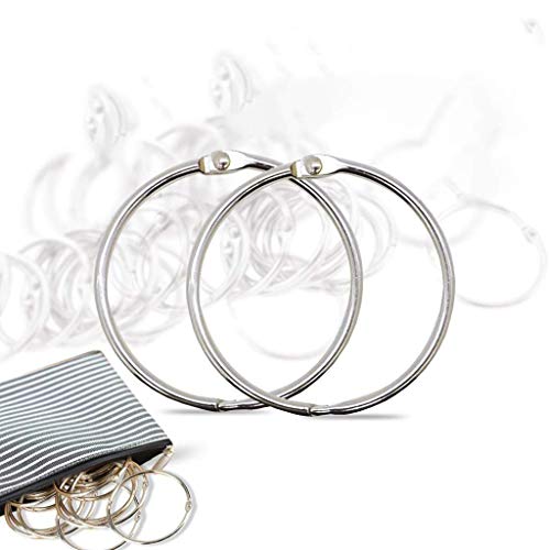 HomLujo Multipurpose Book Binder Rings, Metal Iron Nickel Plated Loose Leaf Rings. 1 inch Ring Size, Used as Books Ring, Binders Ring, Index Cards and Craft Rings. Storage Pouch Included.