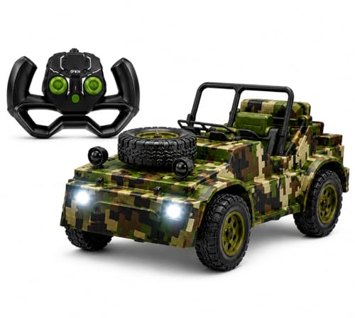 Image of Remote Control Sports Car & Off-Road SUV Toy for Kids, High Speed RC Racing with Wireless Remote, Realistic Lights & Premium Design Gift for Boys Girls (Military Off-Road CAR)