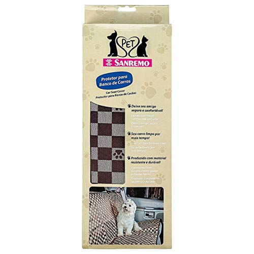 Protetor Para Bancos de Carro Nylon Sanremo para Cães, Bege e Marrom