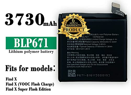 Image of THE BATTERY STORE Original Battery BLP671 Battery for Oppo Find X / CPH1871, PAFM00 Battery with 6 Month Warranty and High Capacity Battery Backup Carefully Check Your Phone Model and Purchase(FOR BLP671)