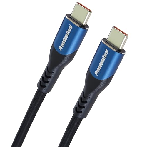 PremiumCord Cavo di Collegamento USB-C 3.2 Gen 2x2, Cavo Dati Superspeed ​​Fino a 20Gbit/s, Cavo di Ricarica Fino a 5A, Potenza 100W, PD3.0 / QC4.0, USB 3.2 Generation 2x2, Colore Blu, Lunghezza 1,5m