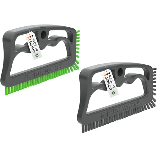 FUGINATOR® Grout Brush Bundle Grey/Green & Grey/Grey - Cleaning Brush for Joint Cleaning in Bathroom, Toilet, Kitchen etc. - Cleaning Wall and Floor Tiles - Handy Brush for Grout and Tiles