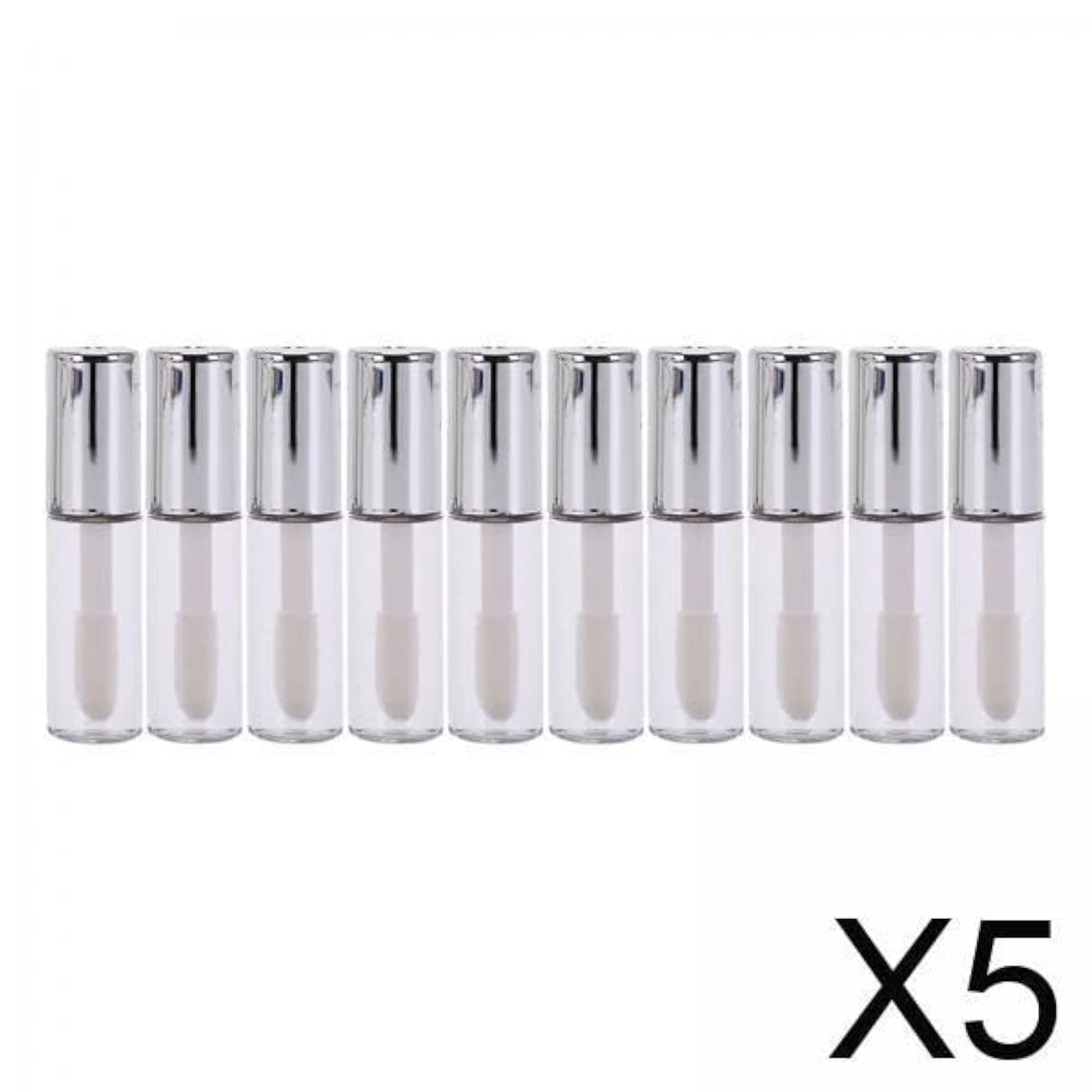 5x10Pcs Lip Gloss Bottles Refillable Transparent Tubes