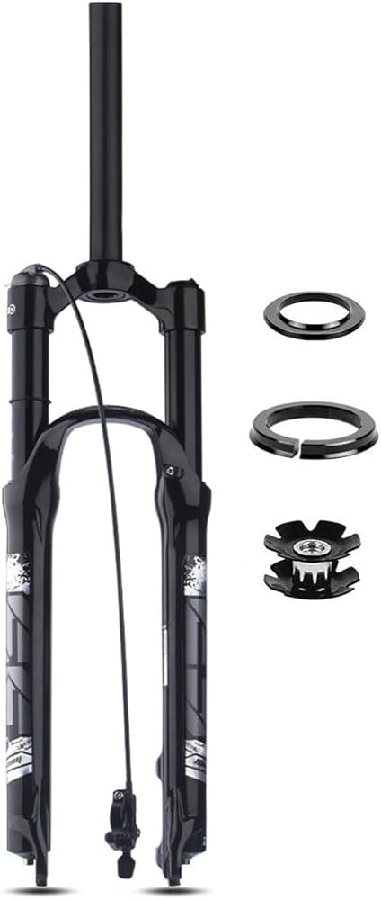 CuNtoHHH MTB Air Fork 26/27.5/29 Inch 100mm Travel Bike Suspension Forks QR 9mm Disc Brake 1-1/8" Straight Tube Remote Lockout XC AM Mountain Bike Front Forks (Color : Black, Size : 26inch)