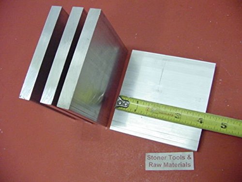 Cwlovys 4 Pieces 3/8" X 4" Aluminum 6061 Flat BAR 4" Long T6511 .375" Plate Mill StockF