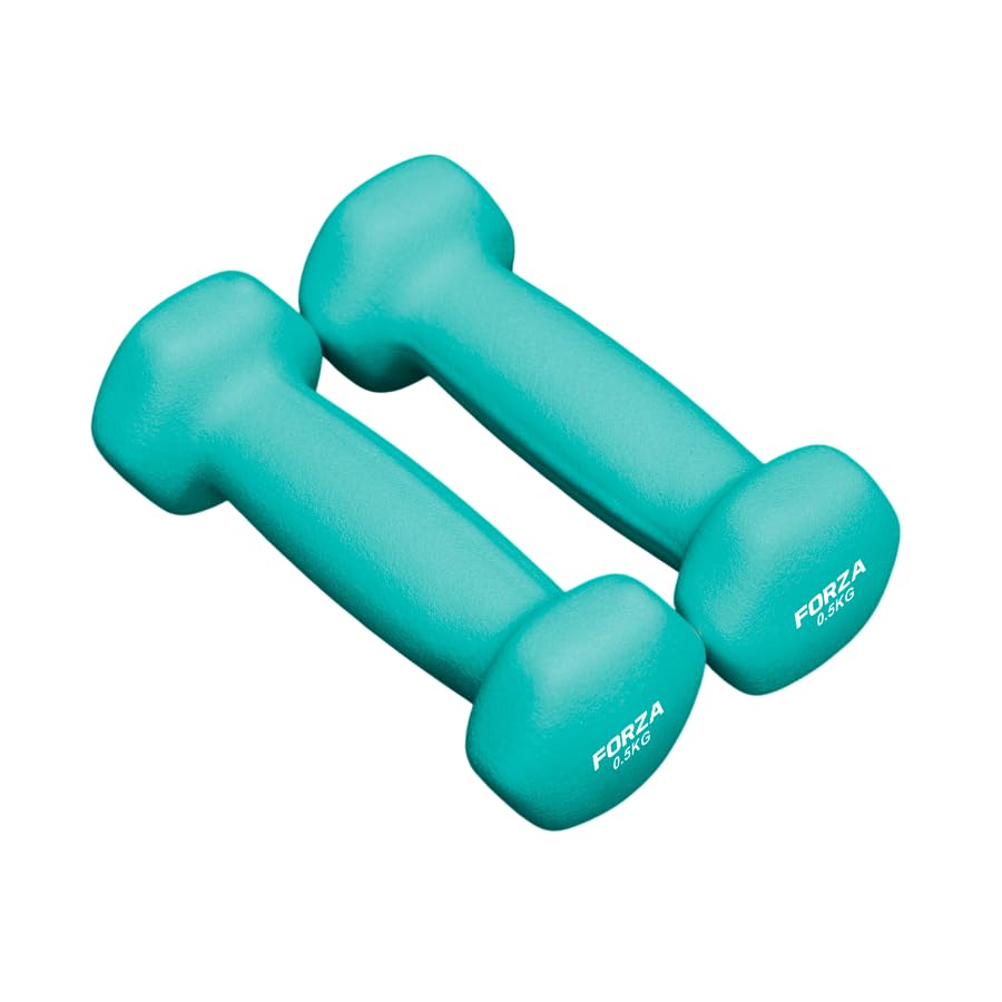 FORZA Neoprene Hex Dumbbells | Pair of Dumbbells with Non-Slip Grip – Ergonomic Design for Strength Training & Home Workouts – Available in Multiple Weight Options