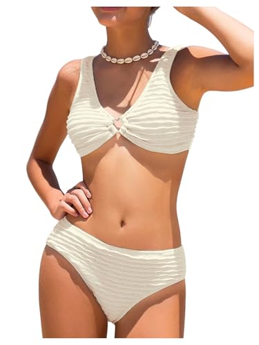 Image of SOLY HUX Girl's V Neck Ring Linked Bikini Sets Bathing Suits Two Piece Swimsuit