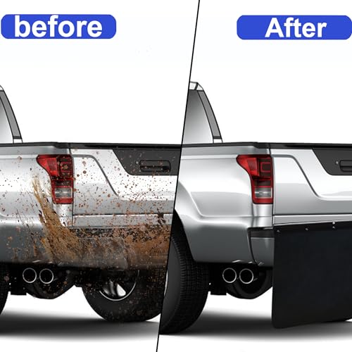 Image of 2 inch Hitch Mounted Mud Flaps 00108 Mud Flaps for Trucks Heavy Duty Adjustable Height and Width, Fits Most Types of Vehicles, Protects Trailers from Scratches and Dirt