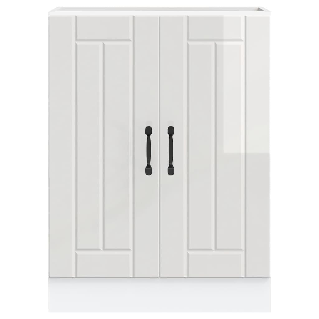 Lucca - Mueble bajo fregadero de madera (60 x 46 x 81,5 cm, patas ajustables, 70 kg, para cocina, almacenamiento para platos y ollas)