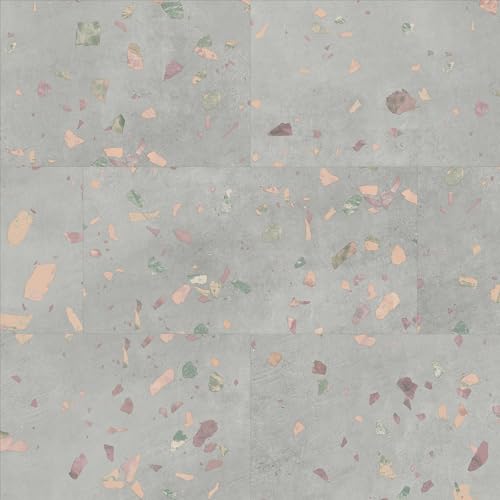 Image of Allure Luxury Vinyl Tile Flooring, 22 Mil Wear Layer, Ultima Comfit Terrazzo 12 inch x 24 inch, 6.5 mm Thick Vinyl Tiles with Click and Lock Installation, 1 Box 23.56 sqft