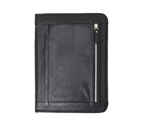 Portfolio en cuir véritable Jaald porte-documents A4 élégant avec fermeture éclair
