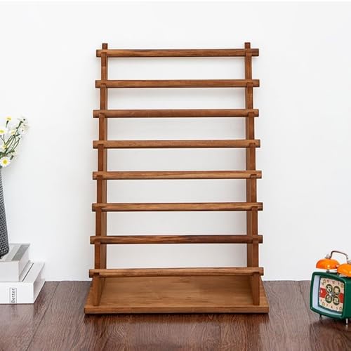 Image of Multi-Tier Wooden Washi Tape & Sticker Organizer, Desktop Display Rack for Craft Storage, Jewelry Bracelets, Ribbons - Gift for Planner Enthusiasts H-8