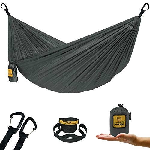 Wise Owl Outfitters Ultralight Camping Hammock with Tree Straps - Feather Light Lightweight