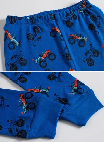 Image of Little bety Cotton 4 Piece Pajamas Boys Long Sleeve Sets Toddler Boys Pjs Kids Sleepwear Sets