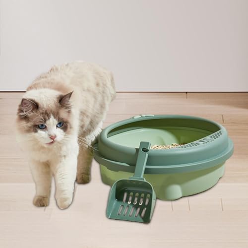 Arenero semi cerrado para gatos Baoblaze grande verde miniatura 3
