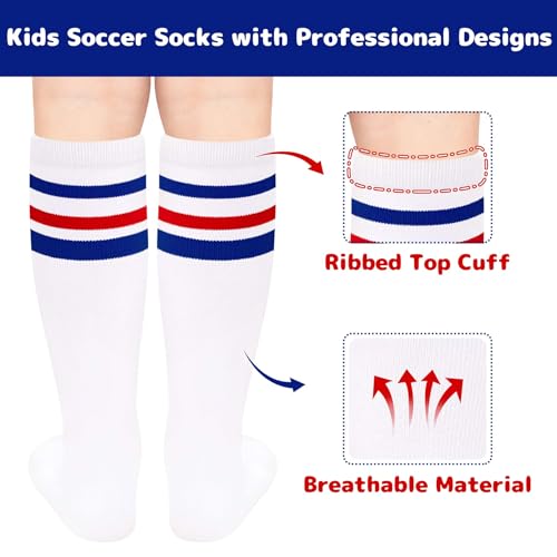 Image of Olreco 1 Pack Toddler Kids Youth Soccer Socks Girls Boys Baseball Socks Youth Knee High Softball Football Accessories Cotton