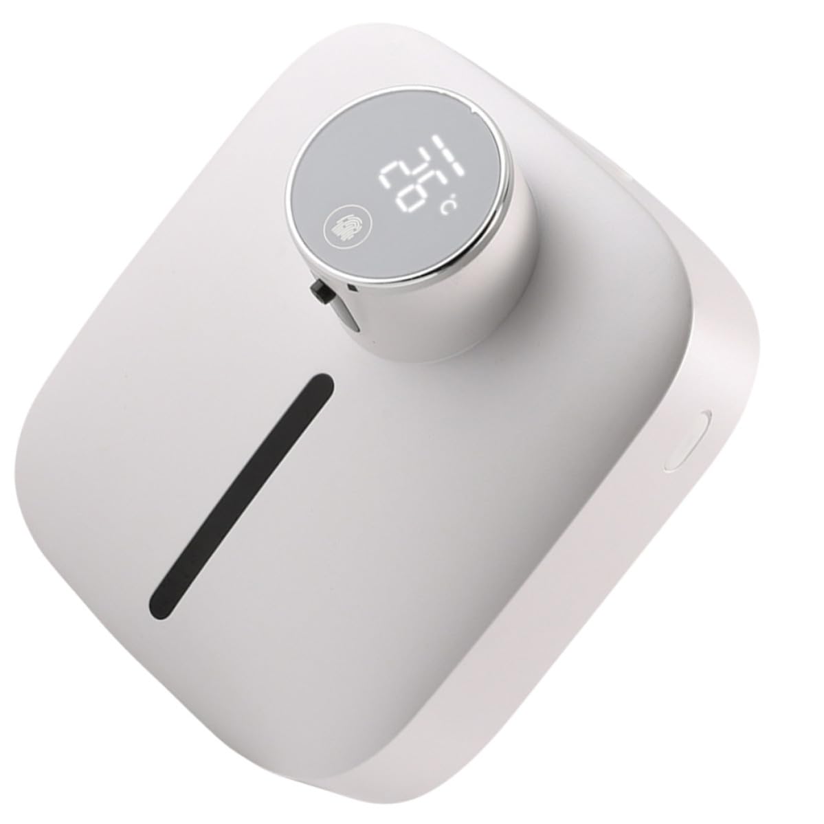 Dispenser Sapone Liquido Automatico da Muro Sensore Intelligente, Ricaricabile Usb, Capacità 320ml, Schermo Temperatura, per Hotel e Bagni