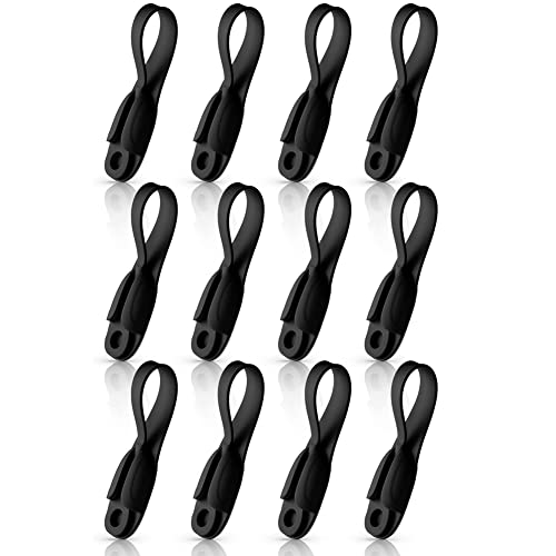 Diheohg Organizador de cables de silicona para electrodomésticos, 12 piezas, cable autoadhesivo para utensilios de cocina, color negro