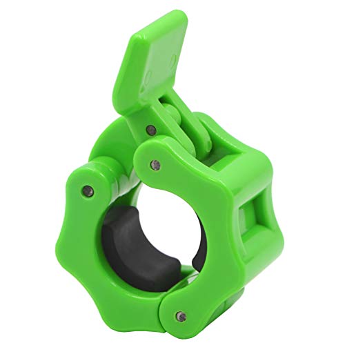 Iadumo 1 Inch Barbell Clamps,1"Dumbell Clips,Weight Clips Olympic Barbell,Quick Release Locking Barbell Collars For Workout Weightlifting Fitness Strength Training (Green) #TOP2
