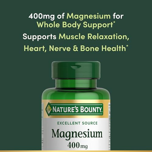 Nature's Bounty Magnesium 400mg Softgel, Whole Body Support, 75 Count - image 3