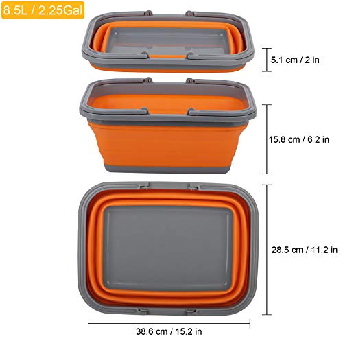 Plastic Tub With 2.25 Gal / 8.5L, Portable Sink, Collapsible Outdoor Sink For Washing Dishes, Camping And Hiking, Wash Basin For House #TOP1