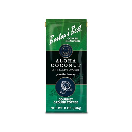 Boston’s Best Coffee - Aloha Coconut Flavored Delicious Gourmet Premium Ground Coffee, 11 oz. / 311 g Bag