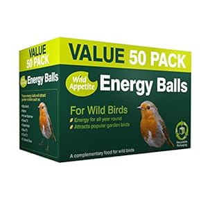 Wild Appetite Suet Energy Fat Balls Bird Food – Pack of 50, Green