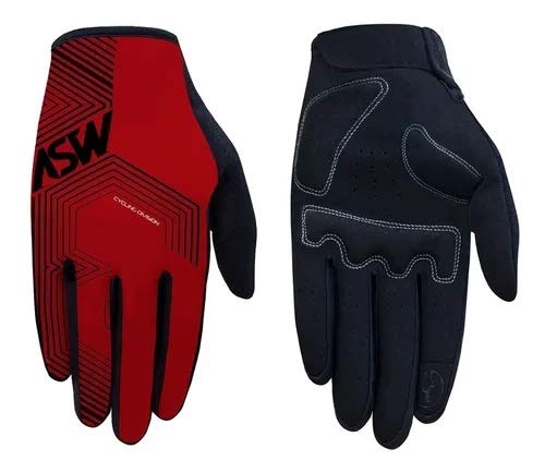 Luva Ciclismo Bike Asw Flex Polygon Vermelha