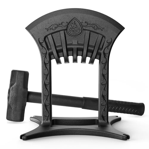 BAYQISI Kindling Splitter for Wood,One-Piece Molding Cast Iron Log Splitter,Manual Wood Splitter...