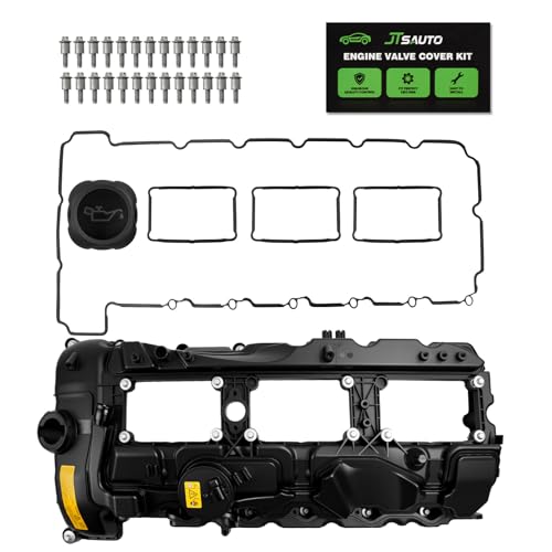 N55 Engine Valve Cover Kit with Gasket Bolt & Oil Cap for Compatible with 2010-2017 335i 535i 2011-2019 X5 X3 X6 2013-2015 740i 740Li 3.0L Part# 11127570292