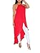 AIRRUMVE Women's Asymmetrical High Low Hem Sleeveless Halter Neck Wrap Blouse Shirt Tunic Top Red Large