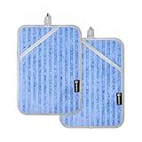 Topflappen für die Küche, hitzebeständig, gestreift, blau, Topflappen mit Tasche, Topflappen, Ofen-Pads, 2 Stück