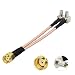 Eightwood RP-SMA Male to Dual TS-9 Splitter Combiner Cable Jumper Pigtail RG316 10cm/4"