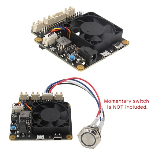 Geekworm X735 V3.0 Expansion Board with PWM Cooling Fan & Safe Shutdown & DC 6V-30V Width Voltage Input for Raspberry Pi 5/ Raspberry Pi 4/ 3B+/ 3B / 2B