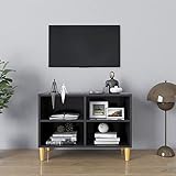 Kstyhome Mueble de TV con Patas, Mueble Salon, Mueble TV Salon, Mueble Television, Mesa Television, Mueble Salon TV, Mesa para TV, Mueble Bajo Salon, de Madera Maciza Gris 69,5x30x50 cm