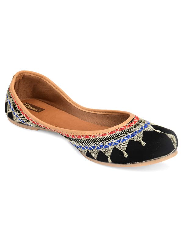 Mojari Punjabi Jutti for Women Ethnic Footwear- Multi Zari-image-5