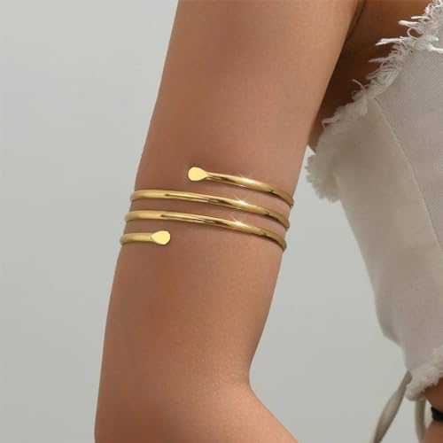 Image of Long tiantian Gold Arm Cuff Upper Arm Armband Greek Goddess Costume Jewelry