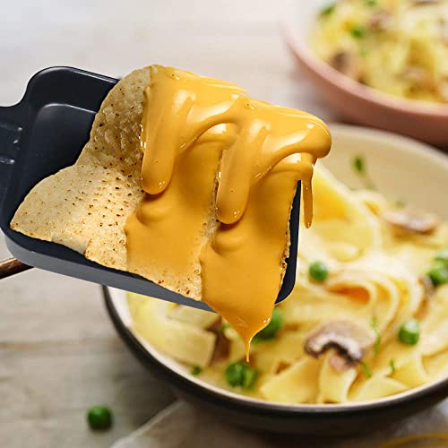 Foto von Raclette 8 Personen, Raclette Grill mit Natursteinplatte und Grillplatte 2-in-1, Grillplatte Antihaftbeschichtet, Regulierbarer Thermostat, Enthält 8 Pfännchen & 4 Holzspatel, 1300W …