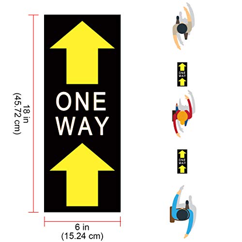 IDJWVU 30Pcs 6" x 18" One Way Directional Arrows Social Distance Floor Stickers Decal Waterproof PVC Vinyl Safety Distance Floor(30PCS)