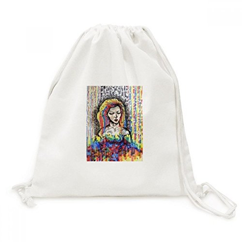 Toile drawstring backpack contre le désordre - Sac à dos voyage art