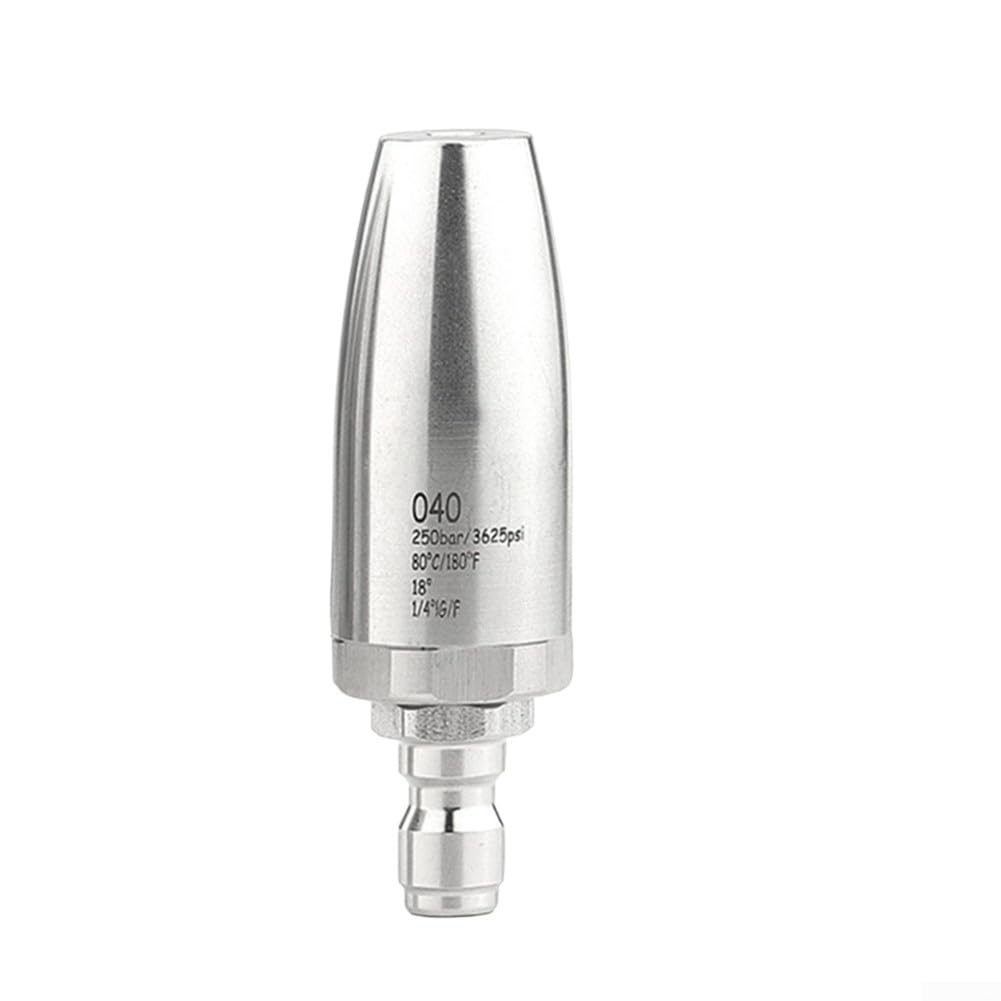 High Pressure Turbo Nozzle With 360 Rotation Function Stainless Steel Build And 1/4 Quick Connect For Consistent Cleaning Results(040)