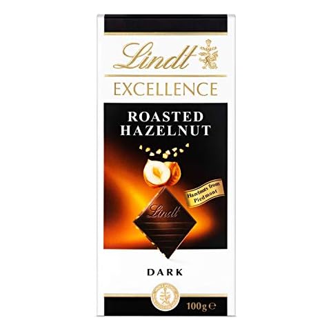 Lindt Excellence Dark Roasted Hazelnut Chocolate Bar Each 100g Cover
