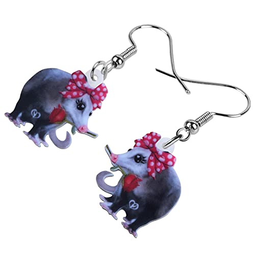 DUOWEI Acrylic Funny Possum Earrings Opossum Dangle Jewelry for Women Accessories Gifts Charms3
