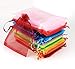 ABSOFINE 100 Pz Sacchetti Regalo in Organza 10x15cm Bustine Colorati Buste Favore Nozze Bomboniere per Matrimonio Festa Gioielli
