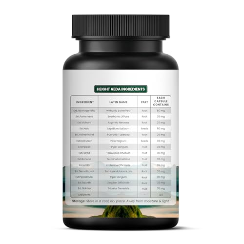 HERBAL DECK Height Veda Supreme Growth Formula 60 Capsules - Image 6