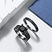 Liza Black Wedding Ring Set for Women by Ginger Lyne | Gothic Cubic Zirconia Simulated Black Diamond Engagement Ring for Her | Half Eternity Wedding Band for Women | Bridal Jewelry for Modern Bride