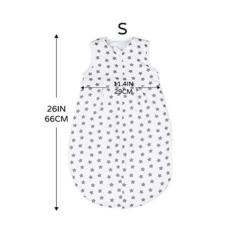 Viviland Sleeveless Baby Sleeping Bag Sleepsack, 100% Cotton Wearable Blankets For Babies, Stars, Size M #TOP4