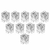 LED Light Up Building Bricks 2x2, Transparent Luminous Blocks, Creative Lighting Accessories, Compatible with Major Brands (10, White)